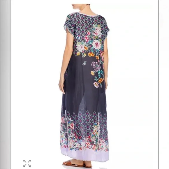 Johnny Was Dress Silk Mystic Midi Dress size Small - Picture 4 of 16